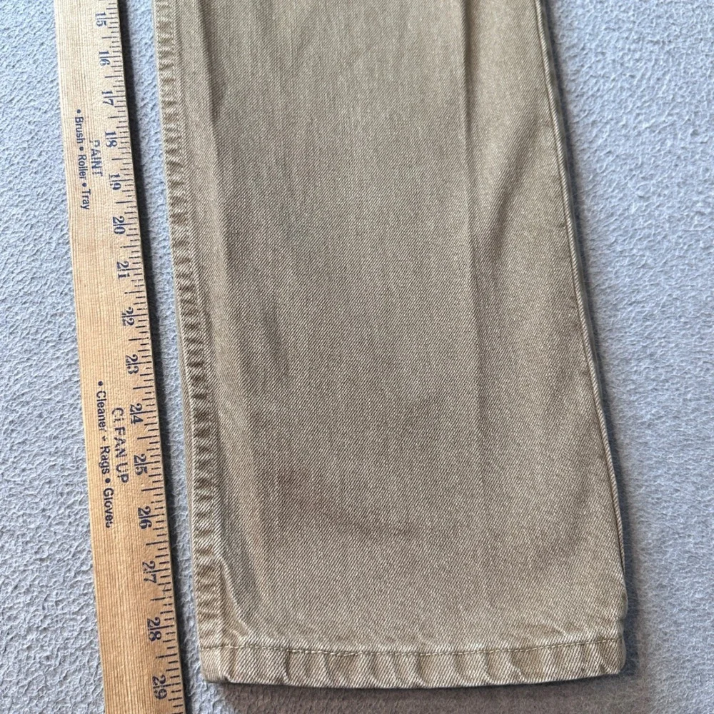 Wrangler Jeans Mens 37x30 Khaki Authentics Straight Leg ZM100KH Cotton Denim